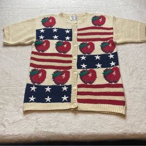 Marisa Christina Classics Vintage Hand Knit Short Sleeve Cardigan Sweater Size S